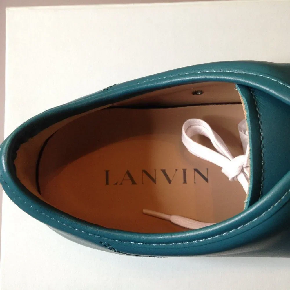 Lanvin DBB1 Low-Top Sneakers Teal/White DBB1 9 NWT